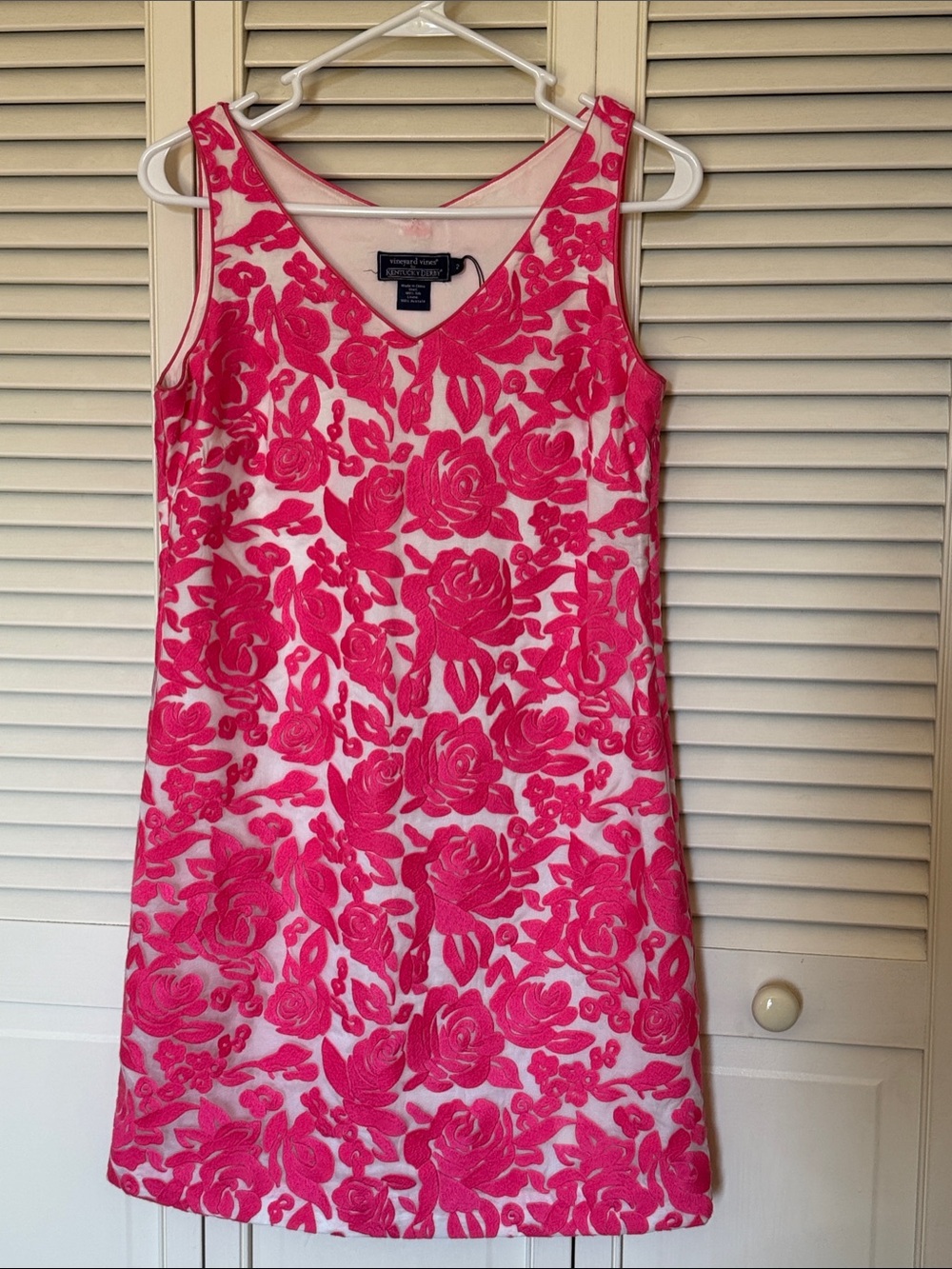 Vineyard Vines for Kentucky Derby Pink and White Floral Sleeveless Mini Dress